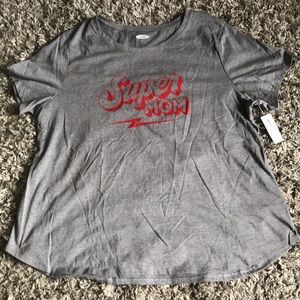 Tee Shirt “Super Mom” Graphic Soft Jersey NWT